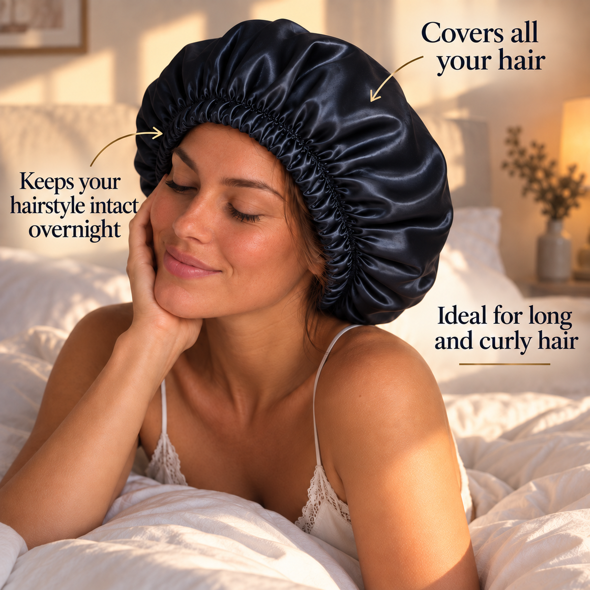 100% Mulberry Silk Sleep Bonnet — Silk & Slumber™