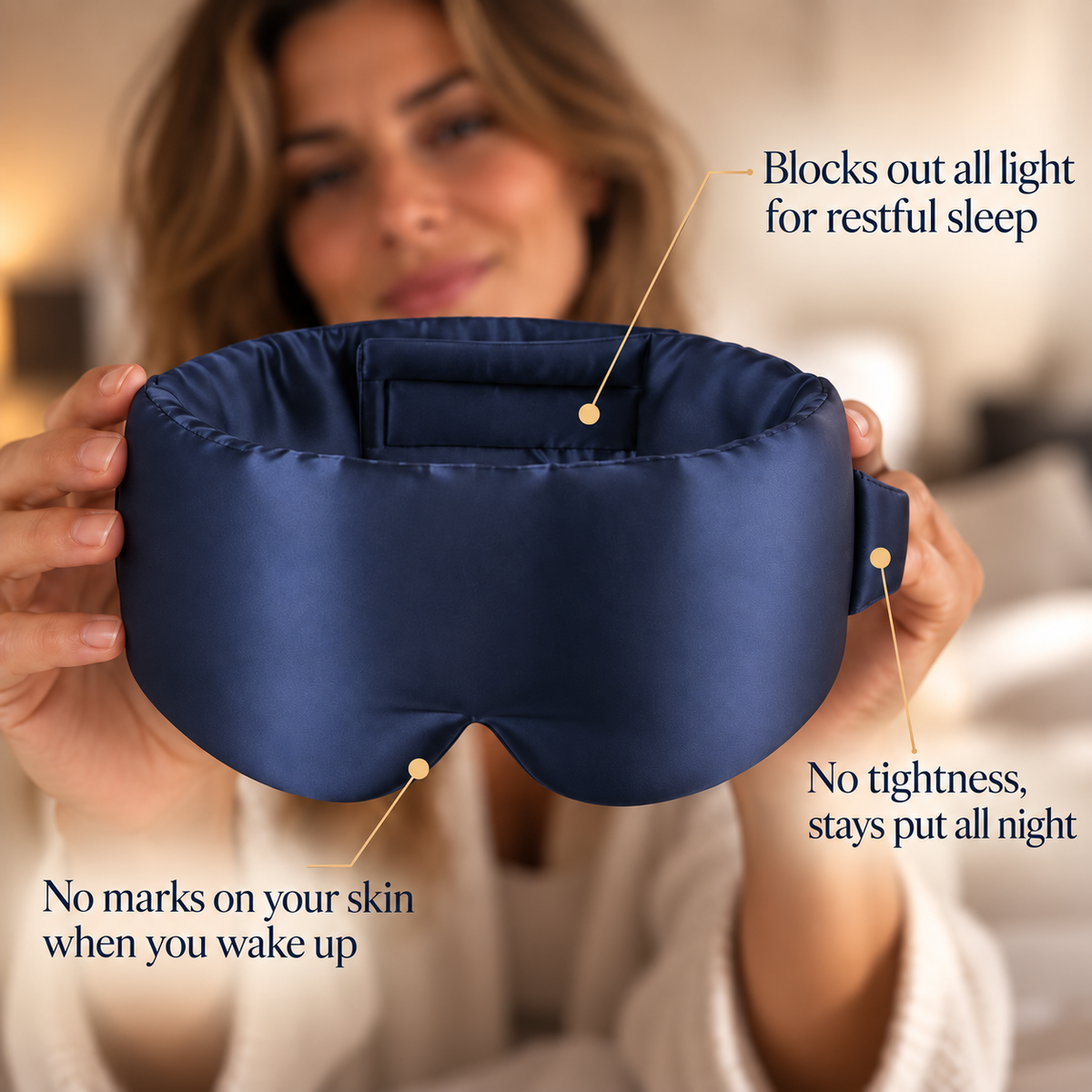 Adjustable 100% Mulberry Silk Sleep Mask — Silk & Slumber™